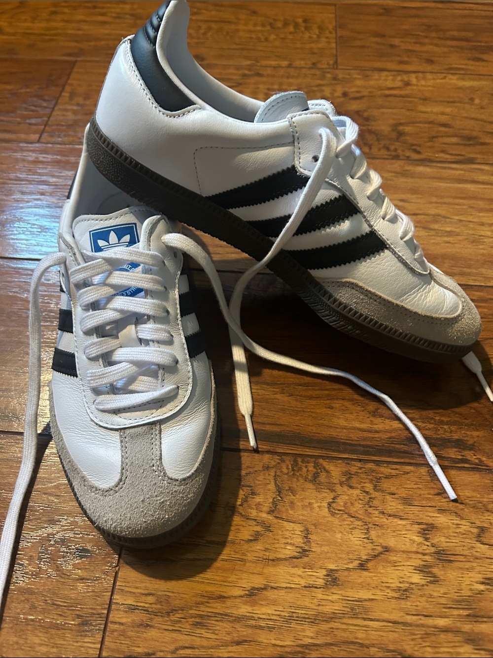 adidas White, Black & Gray Retro Leather Sneaker - Picture 2 of 3